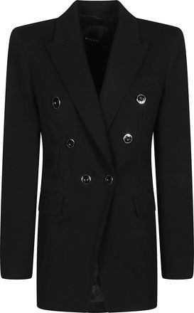 Pinko Hibiscus Double-Breasted Tailored Viscose-Blend Blazer