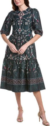 Marchesa Printed Poplin Midi Dress