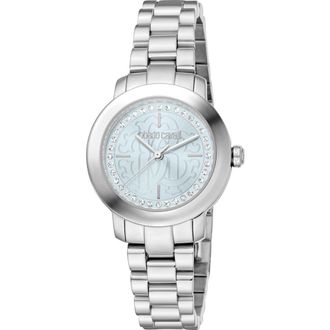 Roberto Cavalli Crystal Bracelet Watch, 30mm in Silver at Nordstrom Rack