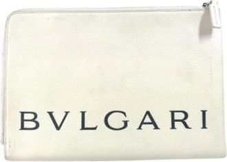 Bulgari Pre-owned Vintage Clutch - Dames - Vintage Clutch - Wit - ONE Size - Leer - Vintage
