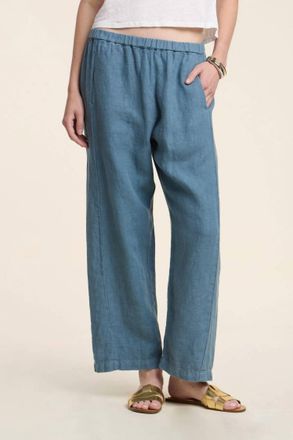 Velvet The Celine Linen Pant In Hailstone