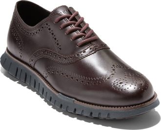 Cole Haan ZERØGRAND Remastered Wingtip Derby Sneaker in Madeira/Black at Nordstrom, Size 13