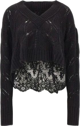 Maurizio Jersey de punto abierto oversize - Knitwear - Mujer - Negro - XS