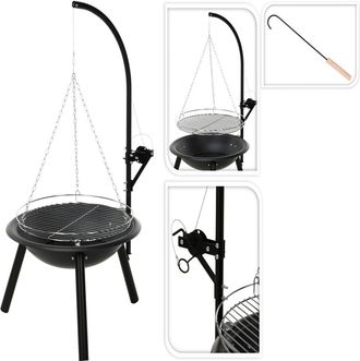 Progarden Barbacoa &43 Parrilla Polea 55x100 Cm, Barbacoa &43 Parrilla Polea 55 X 100 Cmpefecta Para Carg&oacute;nparrilla De 50 Cmaltura De La Parrilla Ajustable Medi