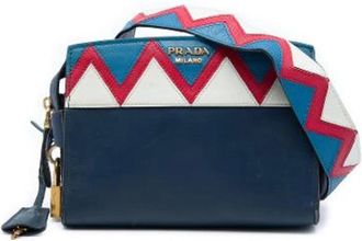 Prada Pre-owned Esplanade Crossbody - Dames - Vintage Schoudertas - Blauw - ONE Size - Leer - Vintage