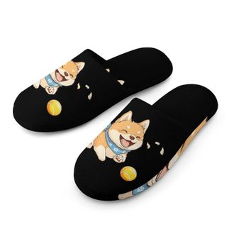 Generic Shiba Inu Puppy Dog Playing Mens House Slippers Slip Indoor Slipper On Shoes Warm Outdoor