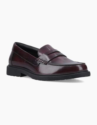 Hush Puppies Womens Hush Puppies Verity Slip On Leather Womens Plum Loafers - Purple - Size: 8