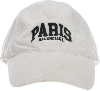 Balenciaga Balenciaga Paris geborduurde baseballpet van wit katoen