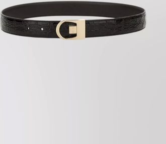 Saint Laurent dual sided crocodile texture belt