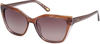 Skechers SE00154 Polarized 47H Womens Sunglasses Brown Size 55