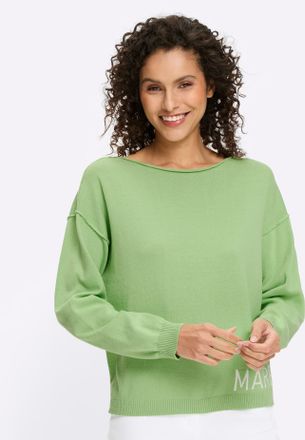 Heine Strickpullover HEINE Pullover, Damen, Gr. 34, reseda, 100% Baumwolle, gemustert, mehrfarbig, unifarben, Pullover Strickpullover