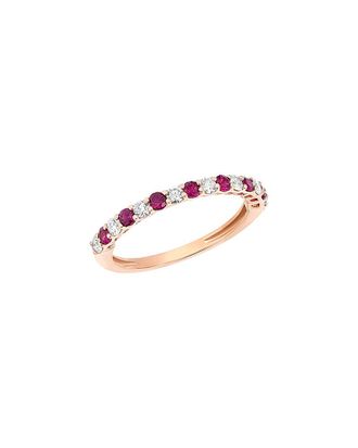 Diana M. Jewels Fine Jewelry 14K Rose Gold 0.58 Ct. Tw. Diamond & Ruby Ring