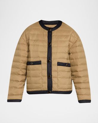 Veronica Beard Pearson Quilted Button-Front Jacket