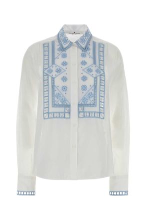 Ermanno Scervino White Regular Embroidered Shirt