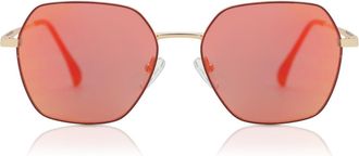 SmartBuy Collection Geometric Full Rim Plastic Mens Sunglasses Red Size 53 - Free Lenses - SmartBuy Collection