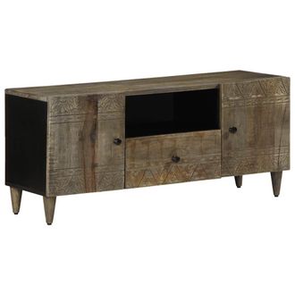 Berkfield Home TV Cabinet Light Grey 105x33.5x46 cm Solid Wood Mango