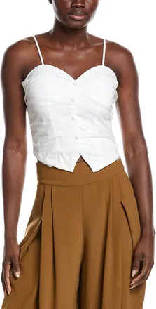 Gracia Ruffled Detail Mesh Fabric Top