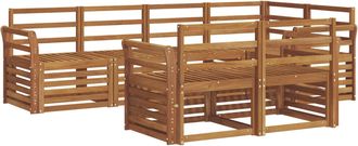 vidaXL Conjunto De Sof&aacute;s De Exterior 7 Uds. Natural Poli&eacute;ster Vidaxl