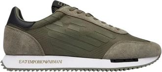 Emporio Armani Sneaker in tessuto e camoscio - - Shoes - Uomo - Verde - 42 EU