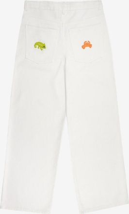 Monoki Gestreifte Hose mit weitem Bein und Stickereien Vegas