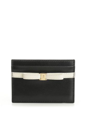 Ferragamo Leather Card Holder Small Leather Goods Nero-Donna