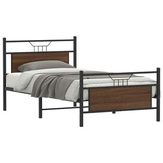 Berkfield Home Bed Frame without Mattress Brown Oak 100x200 cm Engineered Wood