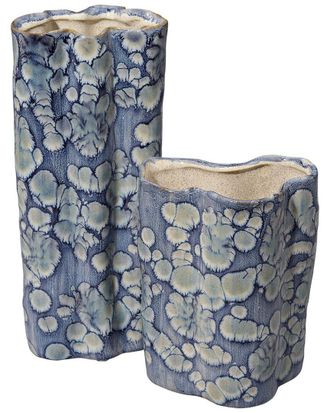 Jamie Young Co. Set Of 2 Cloud Ceramic Decorative Vases