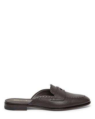 Santoni Granato Leather Mule in Brown at Nordstrom, Size 10.5