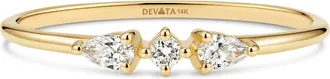 Devata Trio Lab Grown Diamond Ring in 14K Gold in Yellow Gold at Nordstrom, Size 8
