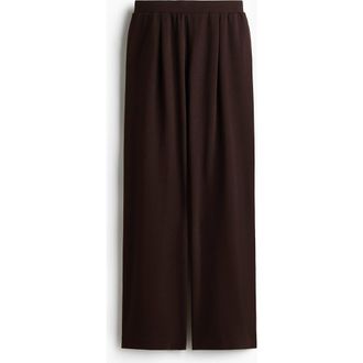 H&M Wide Interlock Joggers in Dark Brown at Nordstrom, Size Xx-Large