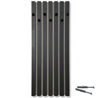 OEM Perchero De Madera Lamele De 98 Cm, M&oacute;dulo De 40 Cm, Negro