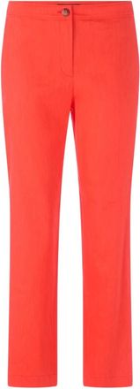 Marc Cain Fordon Broek - Dames - Slim Fit Broeken - Rood - XL - Leer - Broeken