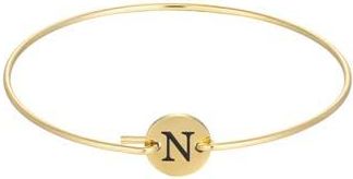 Adornia Tarnish Resistant 18K Gold Plated Initial Bangle Bracelet in Gold-N at Nordstrom Rack