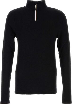 HUGO BOSS Black Stretch Wool Blend T Shirt