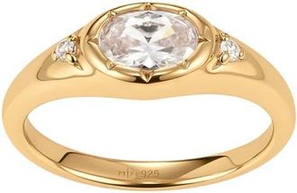 Made by Mary Oval Birthstone Signet Ring in April Gold Vermeil at Nordstrom, Size 10
