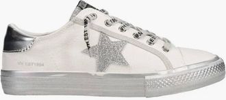 Vintage Havana Womens Glitter Stripe Platform Sneaker In Silver/white/black