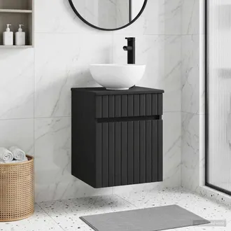 vidaXL Vidaxl Mobile Lavabo Da Parete Nero 39 X 35 X 63 Cm