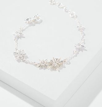 Talbots Sparkling Snowflakes Bracelet - Crystal/Shiny Silver - 001 Talbots