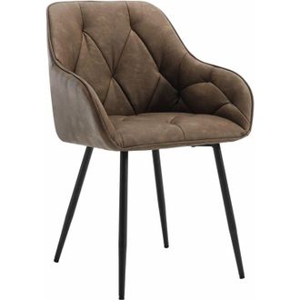 Woltu Set of 1x Faux Leather Dining Chairs Accent home & restaurants Dark Brown