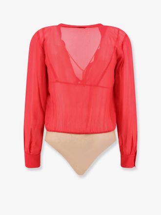 Elisabetta Franchi Viscose Body with Padlock Chain Shirt - Red
