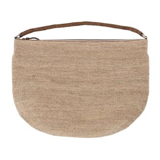 Ibeliv Shoulder Bags, female, Beige, Size: ONE SIZE Rafia And Cotton Bag