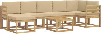 vidaXL Conjunto De Sof&aacute;s De Exterior 8 Uds. Y Beige Poli&eacute;ster Vidaxl