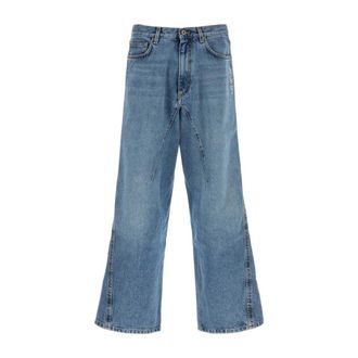 Off-white Wide Jeans, male, Blue, Size: W30 Half Arrow Twist Slouchy Jean