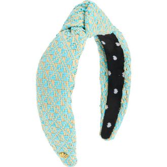 Lele Sadoughi Knotted Raffia Headband in Ocean Spray at Nordstrom