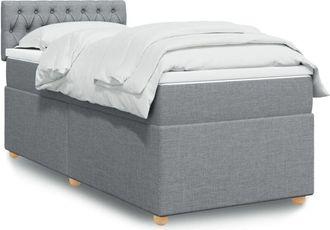 vidaXL Vidaxl - Cama Box Spring Con Colch&oacute;n Tela Gris Claro 80x200 Cm