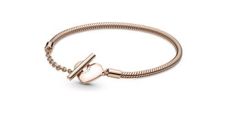 Pandora Moments Heart T-Bar Snake Chain Bracelet