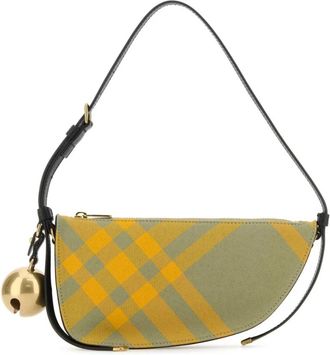 Burberry Geborduurde Canvas Mini Shield Schoudertas - Dames - Schoudertassen - Veelkleurig - ONE Size - Wol - Tassen