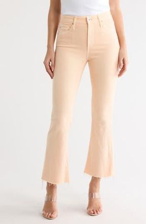 AG - Adriano Goldschmied Farrah High Waist Raw Hem Crop Bootcut Jeans in Mellow Peach at Nordstrom Rack, Size 24