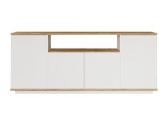 Vente-Unique Buffet With 4 Doors & 1 Shelf - Light Natural & White - LOTULA in Light Oak