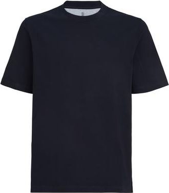 Brunello Cucinelli Cotton jersey crew neck T-shirt in Navy Blue at Nordstrom, Size Xxx-Large Eu